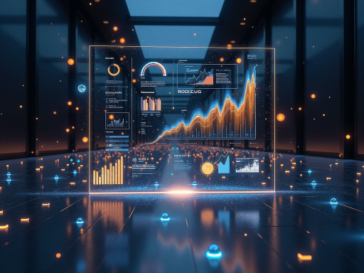 域名价值展示，黑色科技背景，蓝色发光字母ragaicore，周围环绕AI图标和数据流效果